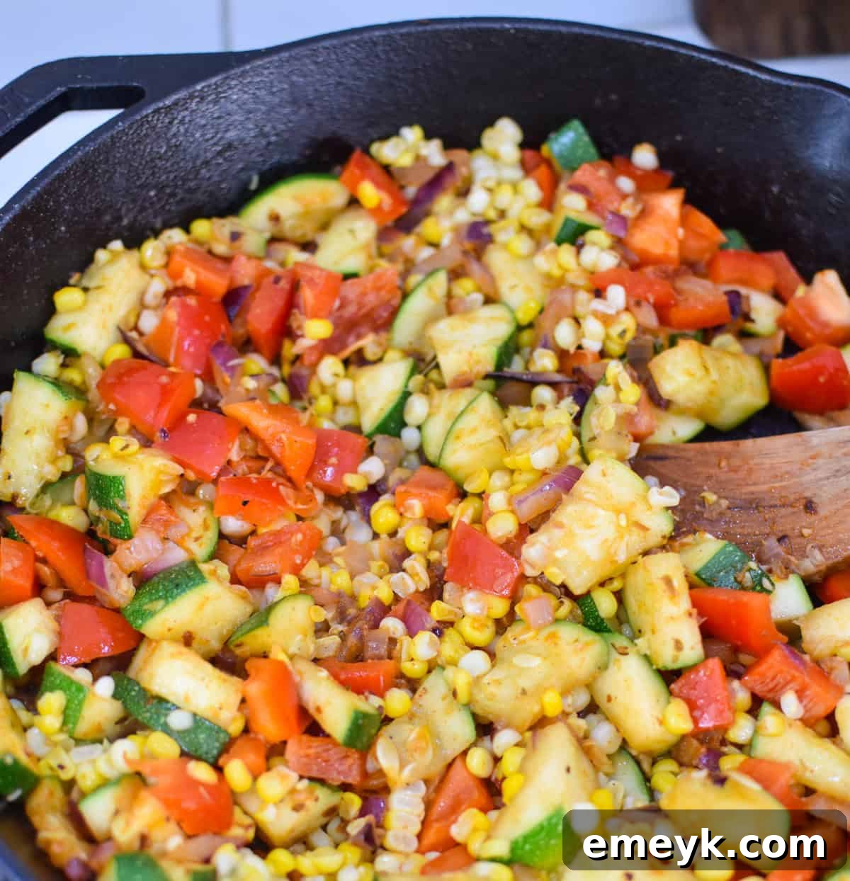 Vegetables in a skillet 
