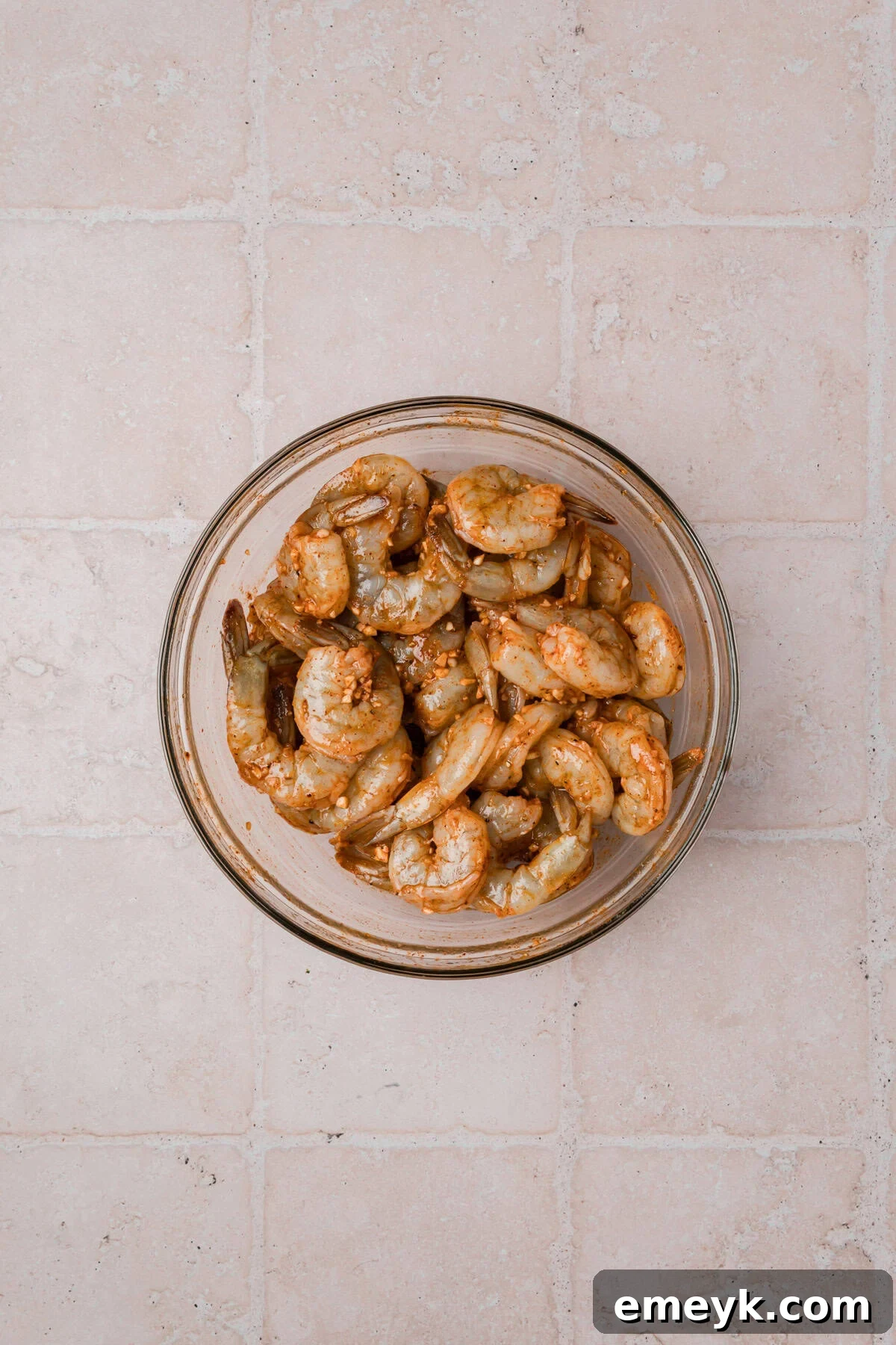 Shrimp Marinating in a bowl 