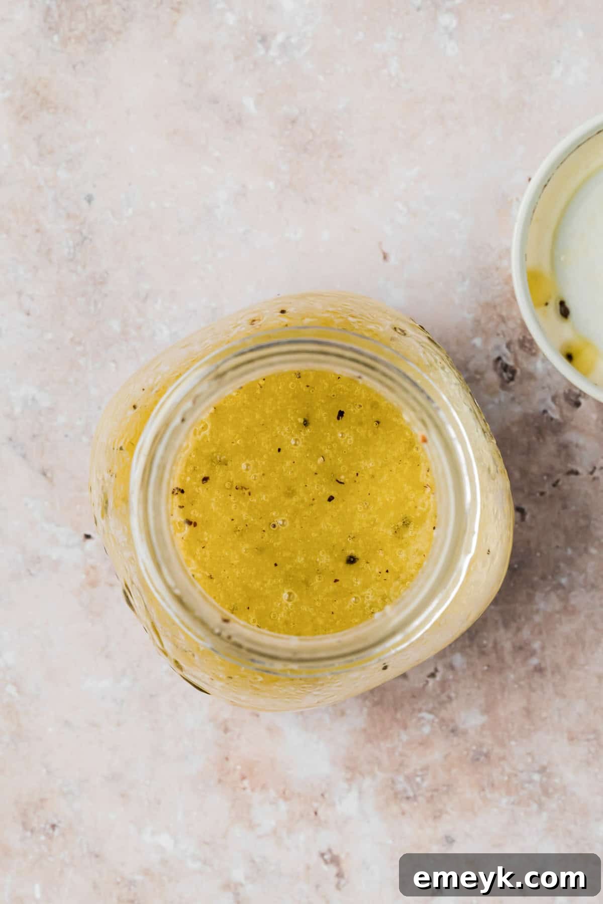 Apple and Fennel Salad salad dressing in a jar 