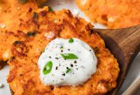 Crispy Sweet Potato Fritters with Herbed Yogurt Dip