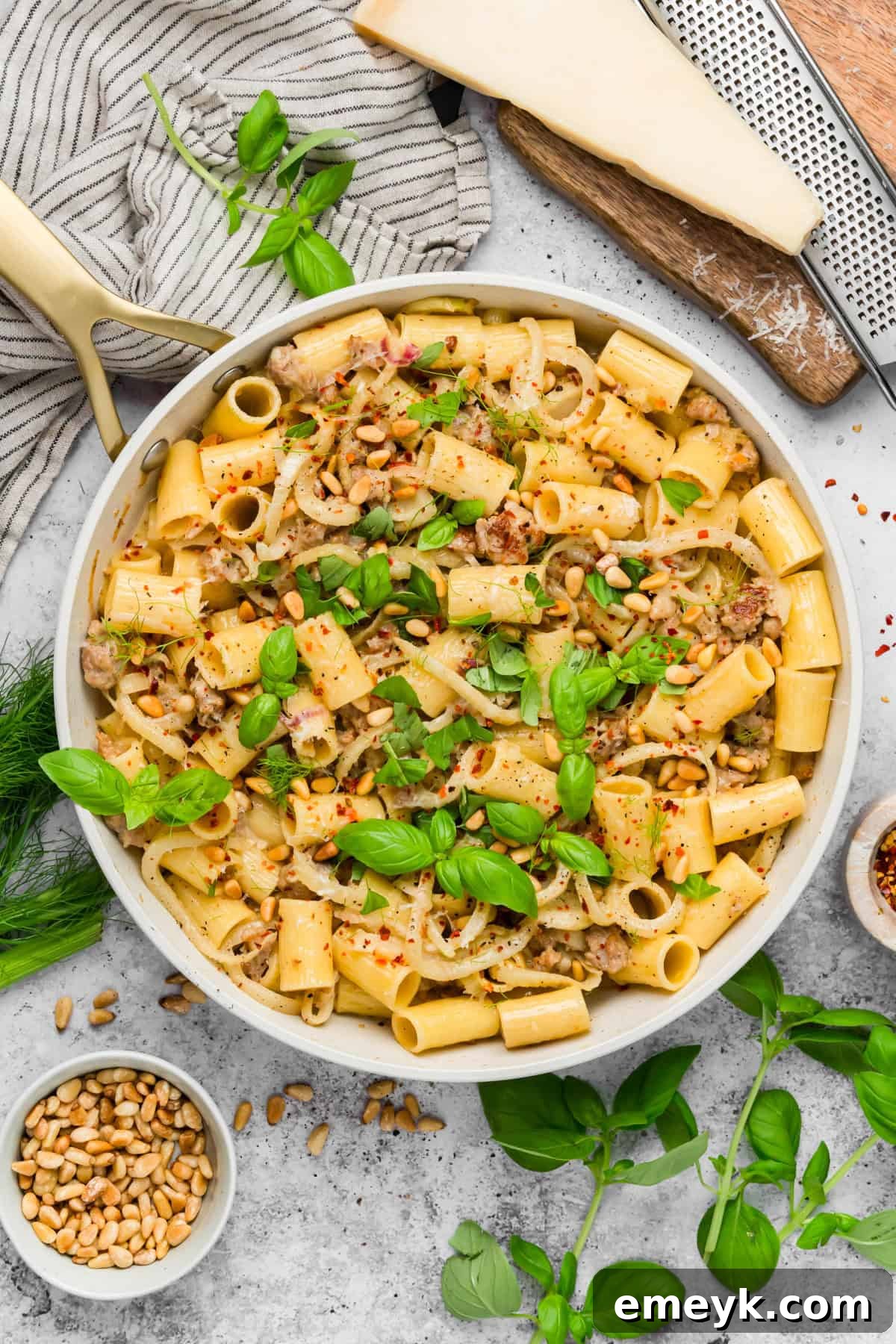 Creamy easy sausage fennel pasta dish